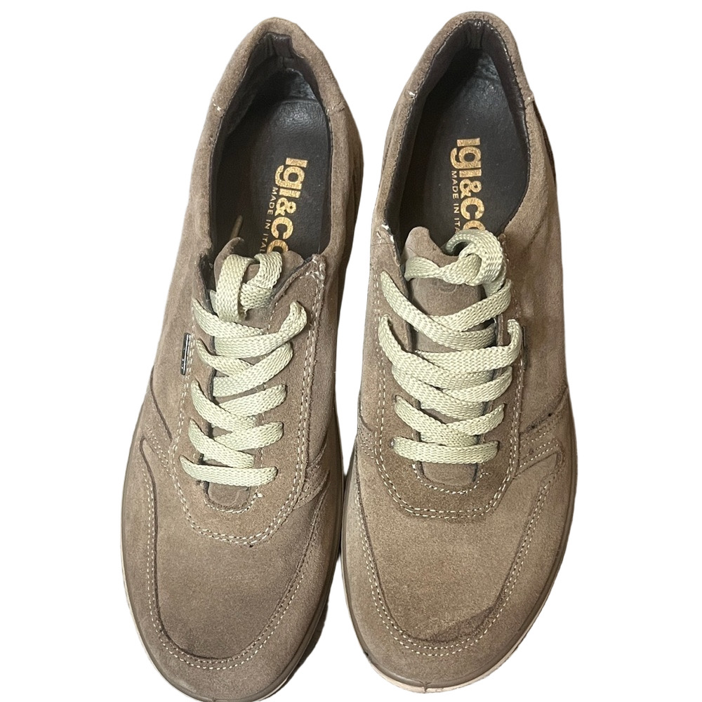 Igi&co suede sneakers women’s size 7.5 EU 38 brown beige